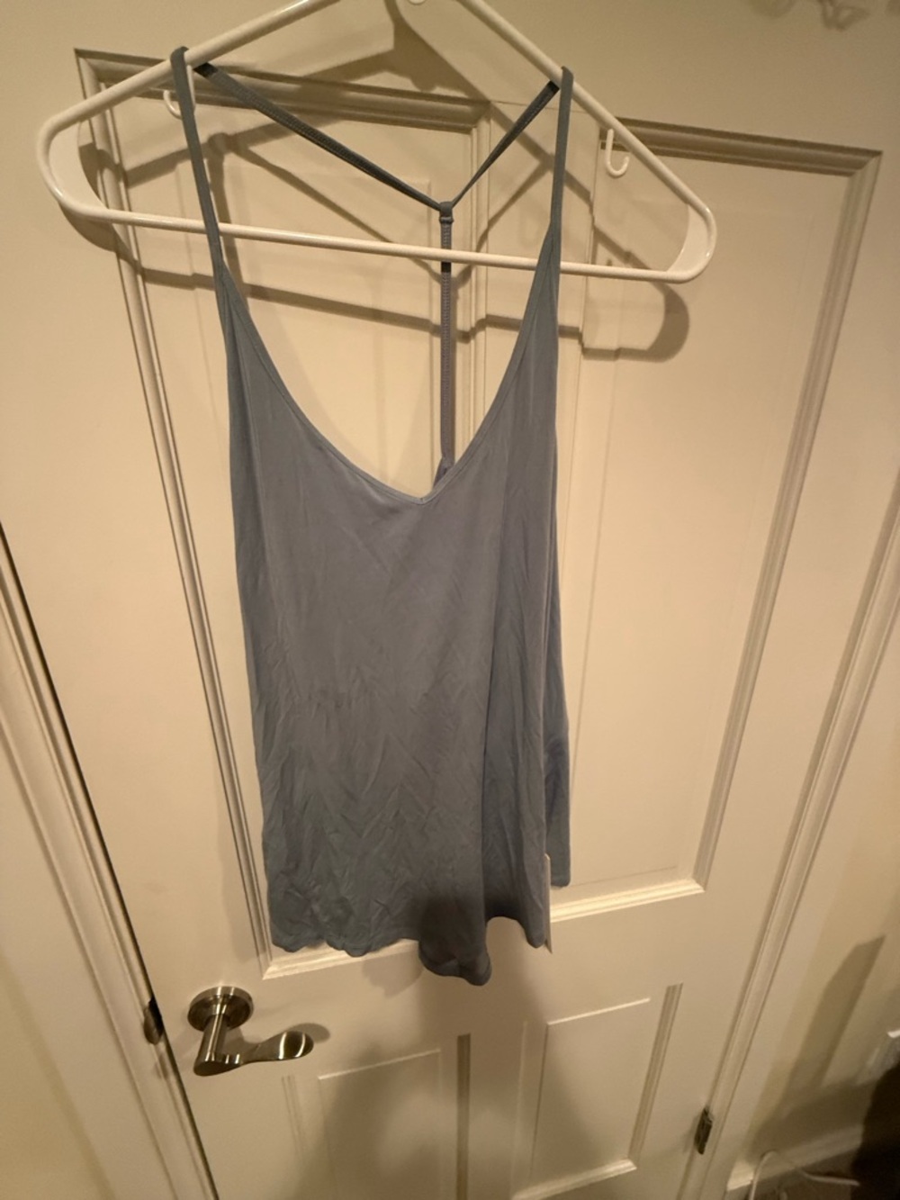 NWT Lululemon Light Blue Women's Strappy Modal Silk Yoga Blue Tank Top 12